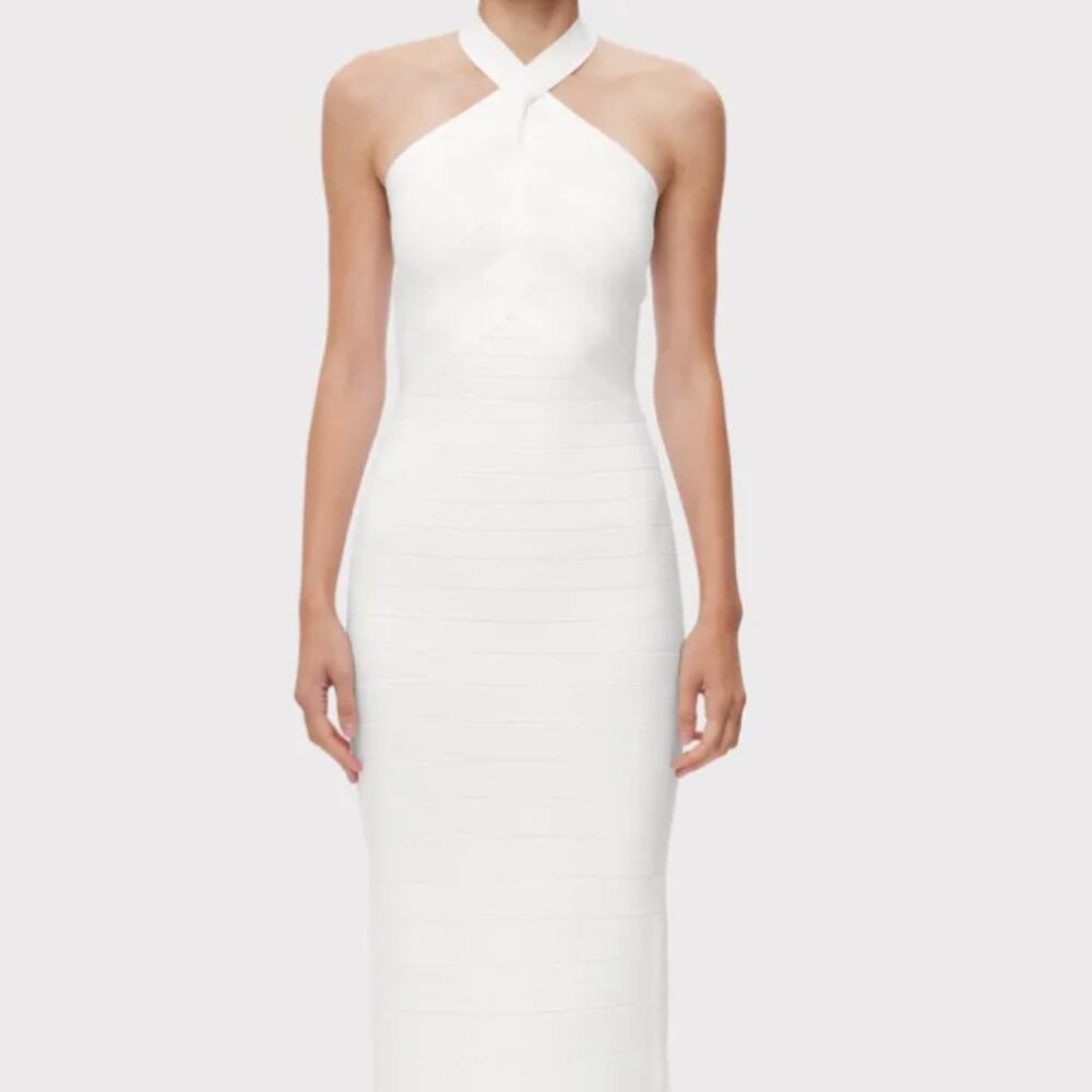 Herve Leger Icon Bandage Halter Gown